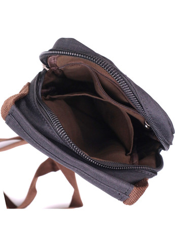 Незвичайна плечова сумка для чоловіків із щільного текстилю 22187 Чорний Vintage (267932158)