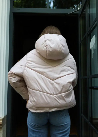 Пудровая зимняя зимняя женская куртка SK