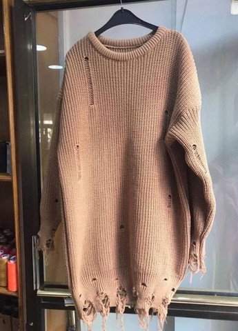 Бежевий жіночий светр-туніка в'язка No Brand
