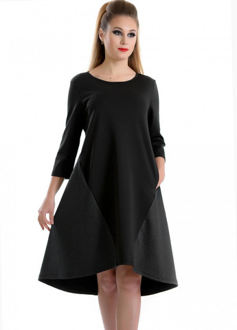 Черное сукнi норма сукня з кишеньками із трикотажної тканини (ут000041128) Lemanta