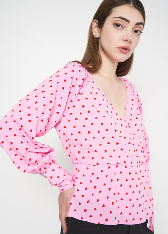 Розовая блуза демісезон,рожевий в червоні візерунки, Vero Moda