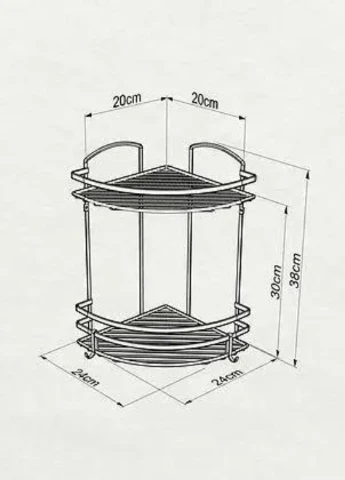 Полка угловая двухъярусная LM008H 24x24x38 см хром Tekno-Tel (269691335)