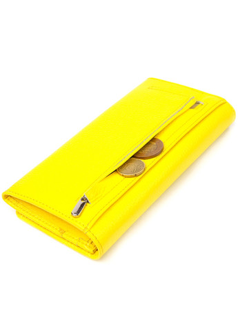 Яскравий молодіжний гаманець із натуральної шкіри флотар 21612 Лимонний Canpellini (259874078)