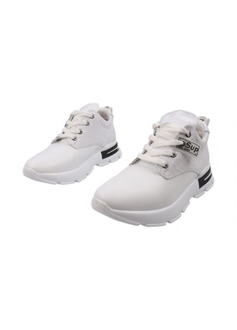 Белые кроссовки женские из натуральной кожи, на низком ходу, на шнуровке, цвет белый, украина maxus Maxus Shoes 72-21DHS
