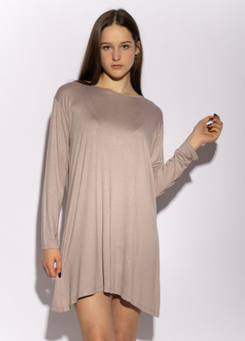 Прозрачное кэжуал платье-туника с круглым вырезом (стальной) Time of Style однотонное