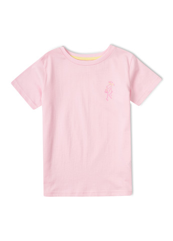 Розовая летняя футболка розовая "жирафчик" KRAKO