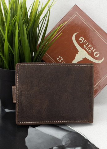 Чоловіче шкіряне портмоне на кнопці -02L BAW TAN коричневе DNK (259294511)