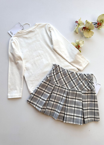 Молочный демисезонный костюм для девочки юбка+реглан yb20403/20429 юбочный Y-Clu