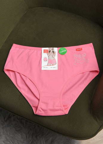 Труси жіночі напівбатальні рожевого кольору Let's Shop (271665184)