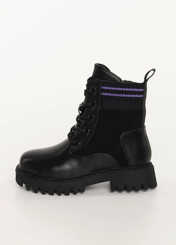 Черные зимние ботинки для девочки цвет черный цб-00232395 Kimboo