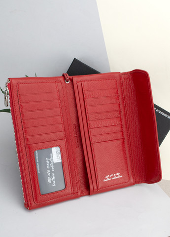 Кошелек-клатч женский кожаный LC14825-GD02 на магните красный De Esse (265625357)