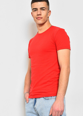 Червона футболка чоловіча червоного кольору Let's Shop