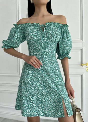 Зелена кежуал сукня Larionoff з квітковим принтом