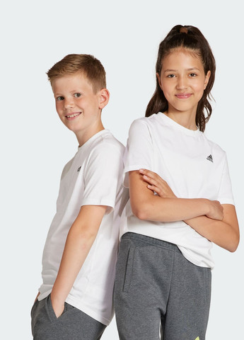 Біла демісезонна футболка essentials small logo cotton adidas