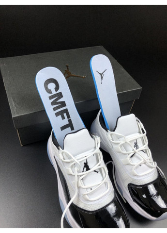 Черно-белые демисезонные мужские кроссовки белые с черным «no name» Nike Air Jordan 11 cmft