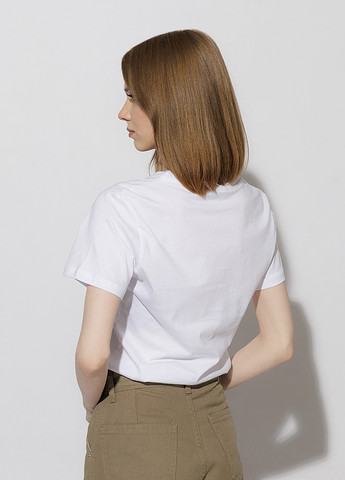 Белая летняя женская футболка регуляр цвет белый цб-00216232 Yuki