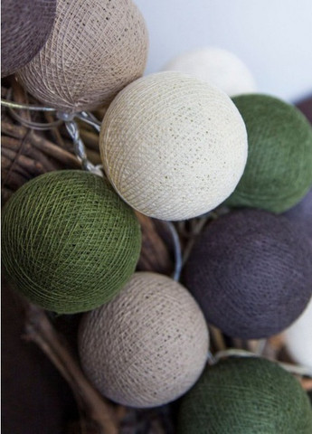 Гірлянда-нічник бавовняні ліхтарики CBL Forest 20 шт. від батарейок, 2.5 м Cotton Ball Lights (257960470)