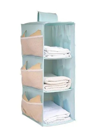 Подвесной органайзер модуль шкаф для хранения одежды обуви вещей сумок на 3 ячейки 60х30х22 см (474423-Prob) Голубой Unbranded (258415924)