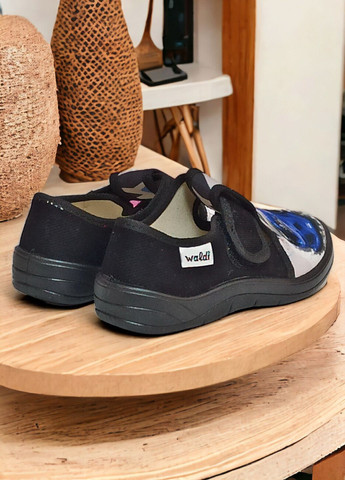 Черные тапочки ортопедические валди гриша машина черная подошва 25-16см,26-16,8см,27-17,5см,28-18см,29-18,5см Waldi