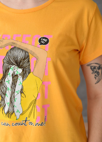 Жовта літня футболка жіноча жовтого кольору Let's Shop
