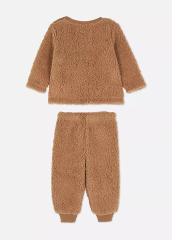Коричневая зимняя пижама свитшот + брюки Primark