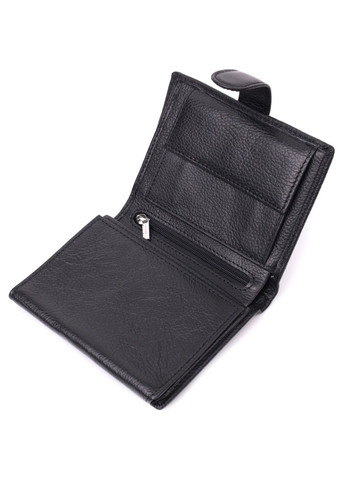 Солідний чоловічий гаманець з натуральної шкіри 22467 Чорний st leather (277980443)
