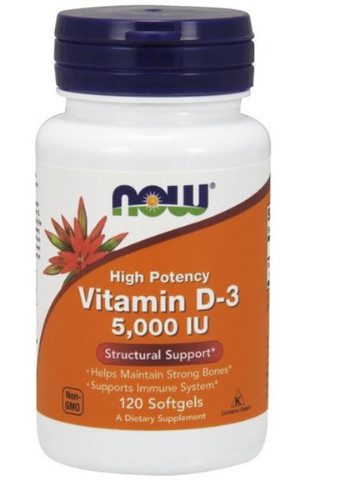 Vitamin D-3 5000 IU 120 Softgels Now Foods (256722843)