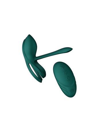 Смартэрекционное кольцо BAYEK Turquoise Green, двойное с вводимой частью, пульт ДУ Zalo (258470952)