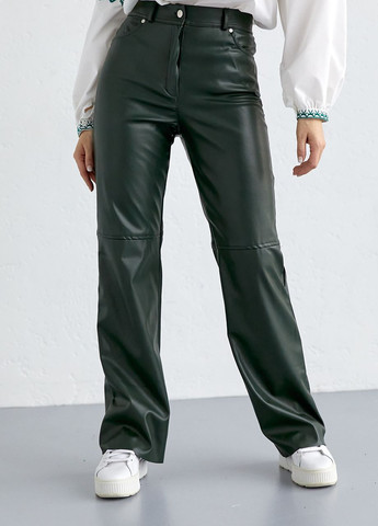 Темно-зеленые кэжуал зимние брюки Lurex