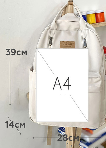 Вмісткий стильний жіночий рюкзак / молодіжний рюкзак сумка з брелком / міський стиль 2023 8815 Бежевий 66098 DobraMAMA (259262054)