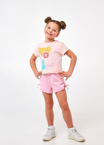 Рожева дитяча футболка | 95% бавовна | демісезон | 92, 98, 104, 110, 116 | зручна, малюнок дівчинка рожевий Smil