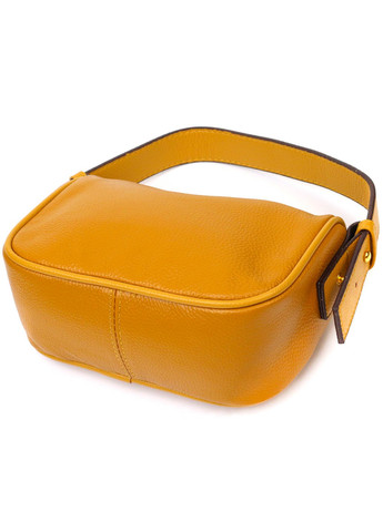 Красива сумка на плече крос-боді з натуральної шкіри 22100 Жовта Vintage (260360876)