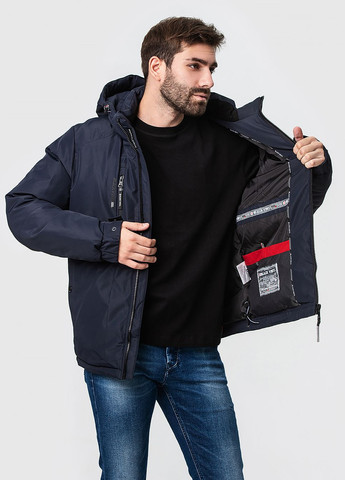 Синя зимня стильна чоловіча куртка модель Black Vinyl 23-2255
