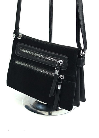 Черная женская маленькая сумка клатч из натуральной замши, классический замшевый клатч через плечо No Brand (266423750)