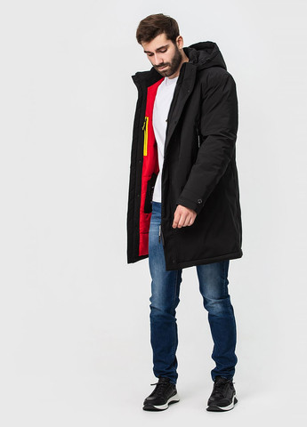 Черная зимняя зимова куртка з капюшоном модель Nortfolk 507341