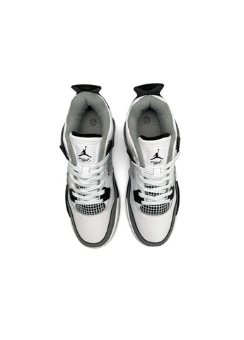 Белые демисезонные кроссовки женские, вьетнам Nike Air Jordan Retro 4 Fleece Termo White Gray W