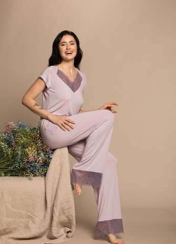 Светло-лиловая пижама женская сиреневая 3216 Effetto
