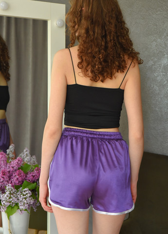 Шорти жіночі атласні фіолетового кольору Let's Shop (258754950)
