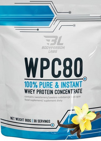 WPC80 900 g /30 servings/ Vanilla Bodyperson Labs (258499337)