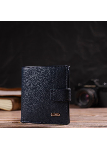 Модний чоловічий гаманець з натуральної зернистої шкіри 21746 Синій Canpellini (259815796)