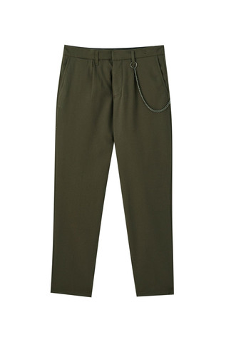 Темно-зеленые брюки Pull & Bear
