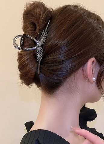 Заколка краб для волосся "Luxury", темно-срібляста, 11 см Анна Ясеницька (265331506)