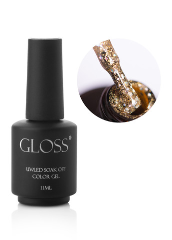 Гель-лак GLOSS 409 (золотистий з галографічними блискітками), 11 мл Gloss Company кристал (269119894)