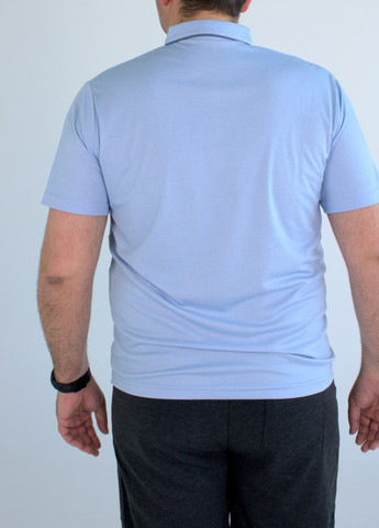 Світло-блакитна футболка поло батальна з коротким рукавом Vakko