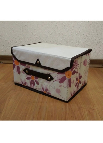 Комплект набор органайзеров кейсов боксов для хранения одежды личных вещей сумок 2 шт (475059-Prob) Бежевый с цветами Unbranded (261030914)