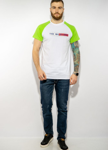 Бесцветная футболка реглан (бело-салатовый) Time of Style