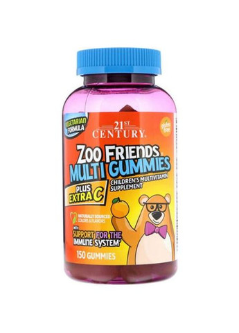 Zoo Friends Multi Gummies Plus Extra C 60 Chewable Tabs 21st Century (266629385)