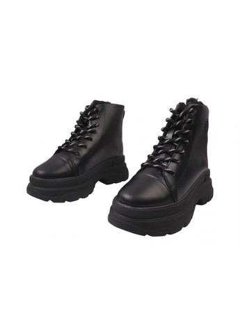 ботинки женские из натуральной кожи, на платформе, черные, украина Visazh