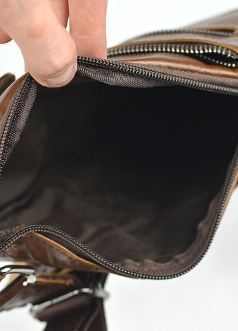 Коричневая мужская кожаная нагрудная сумка рюкзак слинг на плечо, модная сумочка из натуральной кожи No Brand (266423745)