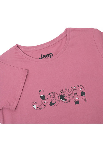 Рожева демісезон футболка t-shirt botanical print j22w Jeep